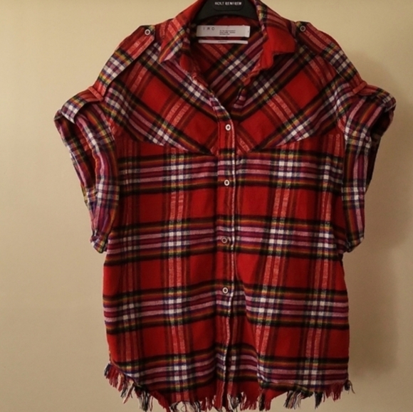 NWOT IRO Oversized Button-Down Plaid Flannel Shirt - Picture 4 of 12